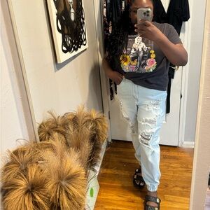 NWT Fashion Nova Plus Size light-wash Denim Joggers